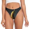 WZYCWB surreal banana Printed Soft Women's Thong, Sexy Lingerie, Bikini Panties, for Everyday Wear, Black, M view 1
