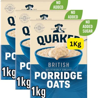 Porridge Oats Quakers 1Kg Pack (3x1Kg)