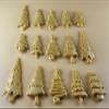 15 x Edible 3D 45mm Christmas Trees, icing toppers, cake cupcakes decorations T088 (Gold Sparkle) view 1