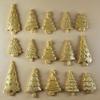 15 x Edible 3D 45mm Christmas Trees, icing toppers, cake cupcakes decorations T088 (Gold Sparkle) view 2