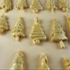 15 x Edible 3D 45mm Christmas Trees, icing toppers, cake cupcakes decorations T088 (Gold Sparkle) view 3