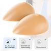 1 Pair Teardrop Silicone Breast Forms, Concave Bottom Bra Pad Enhancers Fake Boobs for Mastectomy, 5XL, Brown(12XL) view 2