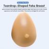 1 Pair Teardrop Silicone Breast Forms, Concave Bottom Bra Pad Enhancers Fake Boobs for Mastectomy, 5XL, Brown(12XL) view 3