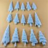 15 x Edible 3D 45mm Christmas Trees, icing toppers, cake cupcakes decorations T088 (Baby Blue) view 1