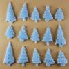 15 x Edible 3D 45mm Christmas Trees, icing toppers, cake cupcakes decorations T088 (Baby Blue) view 2