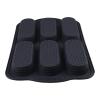 Tidevib Silicone Hot Dog Bun Pan 6-Cavity Baking Tray Rolls, Muffins, Cupcakes, Brownies, Bath Bombs, Non- Flexible Bakeware, Gray view 4