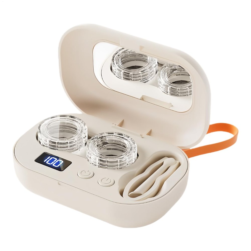 Contact Lens Cleaner - Contact Lens Cleaner, Quick Clean Care Contacts Bifocal Machine, Glasses Cleaning Box | Portable Cute Bifocal Case for Home Gym Outdoor Travel Office, 1*Set