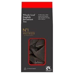 Waitrose No1 Tea Collection, Assorted Flavours, 15 Pack, 37.5-50g (Pack of 1, English Breakfast Tea 15 Pack 50g)