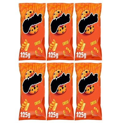 Cheese Flavour Corn Puffs Sharing Crisps, 125g, Suitable for Vegetarians, Not Fried,Pack Of 6