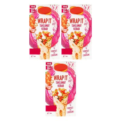 Wrap It Takeaway Kebab Recipe Mix, 30g, No Artificial Colours or Flavourings, Suitable for Vegans, Pack of 3