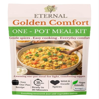 Eternal Golden Comfort One-Pot Meal Kit Gentle Spices, Easy Cooking, Vegan, Made with Naturally Gluten-Free Ingredients