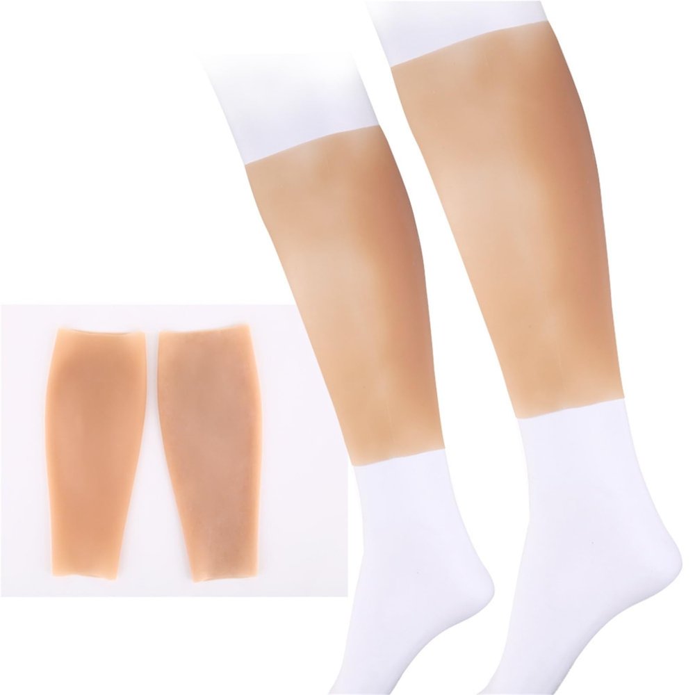 1 Pair Calf Pads, Silicone False Calf, Realistic Silicone Leg Enhancement Calf Pads Arms Sets Silicone Leg Enhancer Realistic Fake Calf for Crooked Or Thin Legs Arms Scar Cover Sleeves(Skin,M)