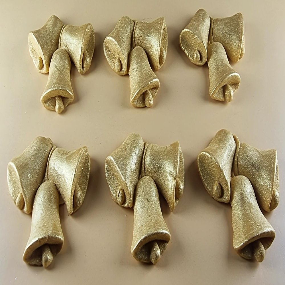 6 x Edible 3D 55mm Jingle Bells, Christmas icing toppers, cake cupcakes decorations T095 (Radiant Gold)