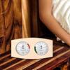 Floweringbeter Wooden Sauna Thermometer and Hygrometer 2-in-1 for Indoor Outdoor Use, Pine Wood Steam Room Gauge with 0-120C Range, Natural Finish Monitor for Home Spa Club view 2