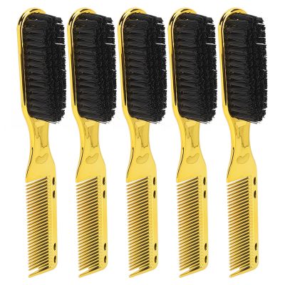 Double Ended Hair Brush Comb, Men's Beard Grooming Brush, Ergonomic Nylon Hair Styling Tool with ABS Handle, 2 in 1 Hair Comb and Beard Brush for Home Travel Salon