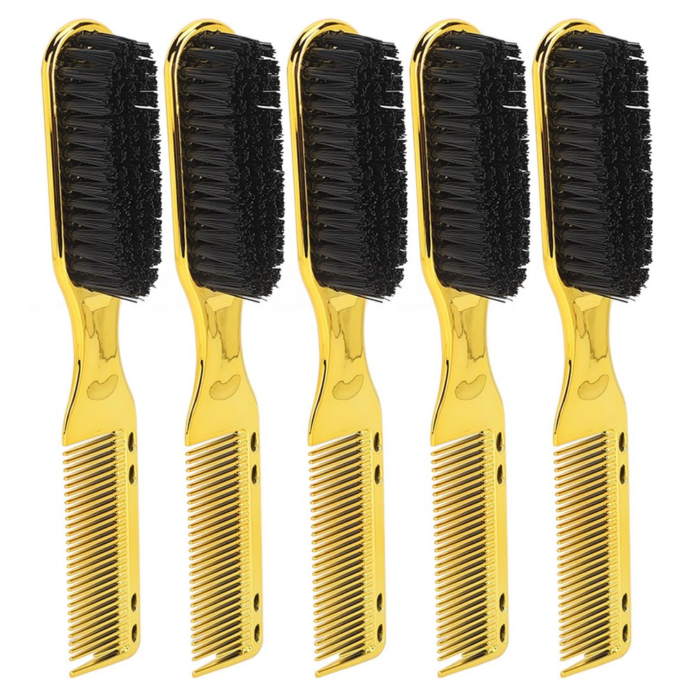 Double Ended Hair Brush Comb, Men's Beard Grooming Brush, Ergonomic Nylon Hair Styling Tool with ABS Handle, 2 in 1 Hair Comb and Beard Brush for Home Travel Salon
