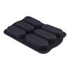 Tidevib Silicone Hot Dog Bun Pan 6-Cavity for Muffins Cupcakes Brownies Baked Goods Non- Flexible Bakeware Gray Brown view 3