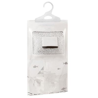 NiuLumea Dehumidifier Bag Wardrobe - 70g Moisture Absorber with Hanging Hook, Calcium Chloride Dehumidifying Pellets, 500ml Capacity, White