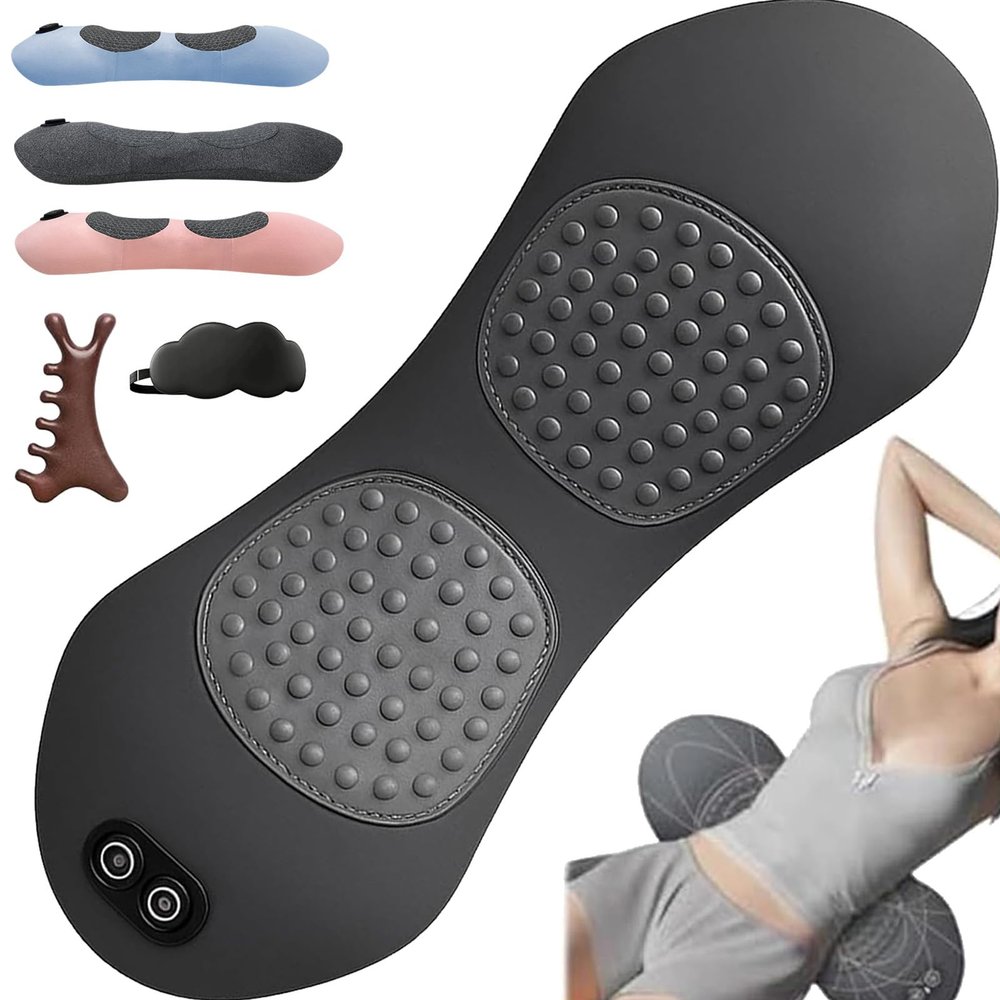 2026 Upgraded Prevalnt 3 in 1 Back Therapy, Charging Back Massager, Lower Back-Massager with Heat, 135Golden Curvature, Vibration Massage, Traction for Relieve Sciatica and Backpain (Blue)