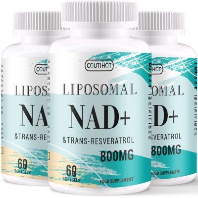 COUTIHOT Liposomal NAD+ & Trans-Resveratrol 800mg 60 Softgels | High Strength 2-in-1 Formula with NAD+ 500mg & Resveratrol 300mg | Non-GMO (60 Count (Pack of 3))