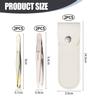 4 Pieces of Stainless Steel Oblique Tweezers and 2 Pieces of Leather Case, Precise Clamping, Beauty Care Tools, Suitable for Eyebrow Trimming, Facial Fine Hair and Blackhead Treatment. view 2