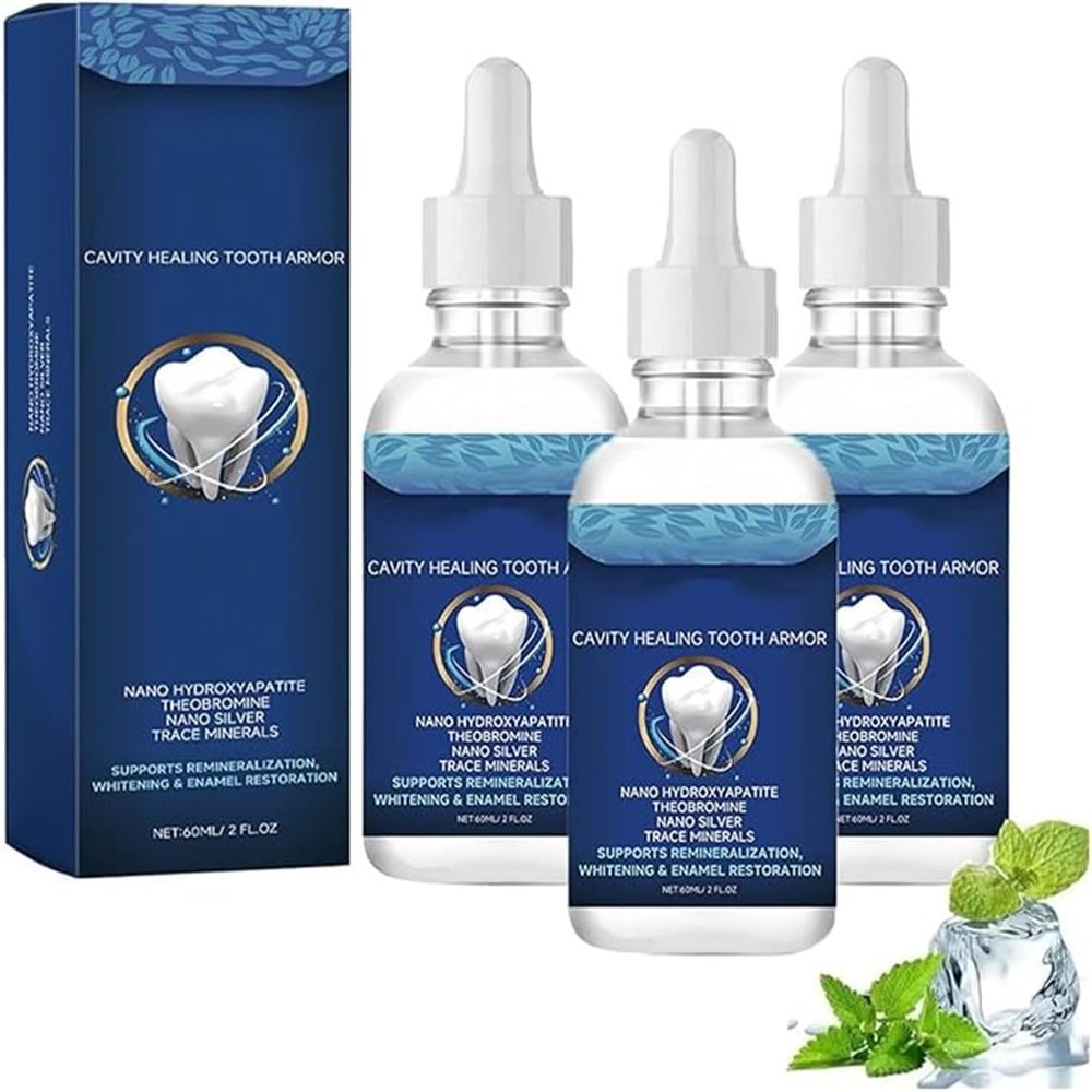Dentite Cavity Healing Tooth Armor Liquid Repair Kit Dental Cavity Healing Tooth Armor for Enamel Repair, Sensitivity Relief & Natural Whitening, Helps Keep Gum Healthy (3 Pcs)