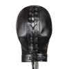 dPois Unisex Latex Shiny Metallic Opened Mouth Show Eyes Face Mask Cosplay Costume Hood Headgear 4#Black F One Size view 3