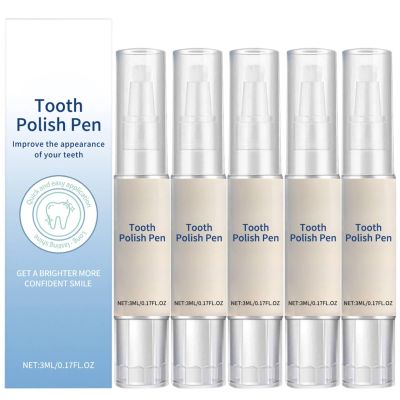 Tooth Polish Pen, Tooth Paint Pen, Teeth Whitening Pen, Instant Whitening Tooth Paint, Fast and Effective Natural Teeth Whitening in Minutes, Gentle Formula (5PC)