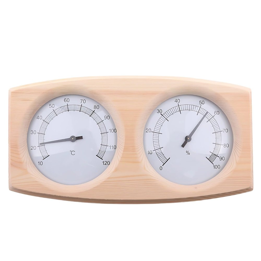 BOSREROY 2-in-1 Sauna Thermometer & Hygrometer, Wooden Gauge for Spas