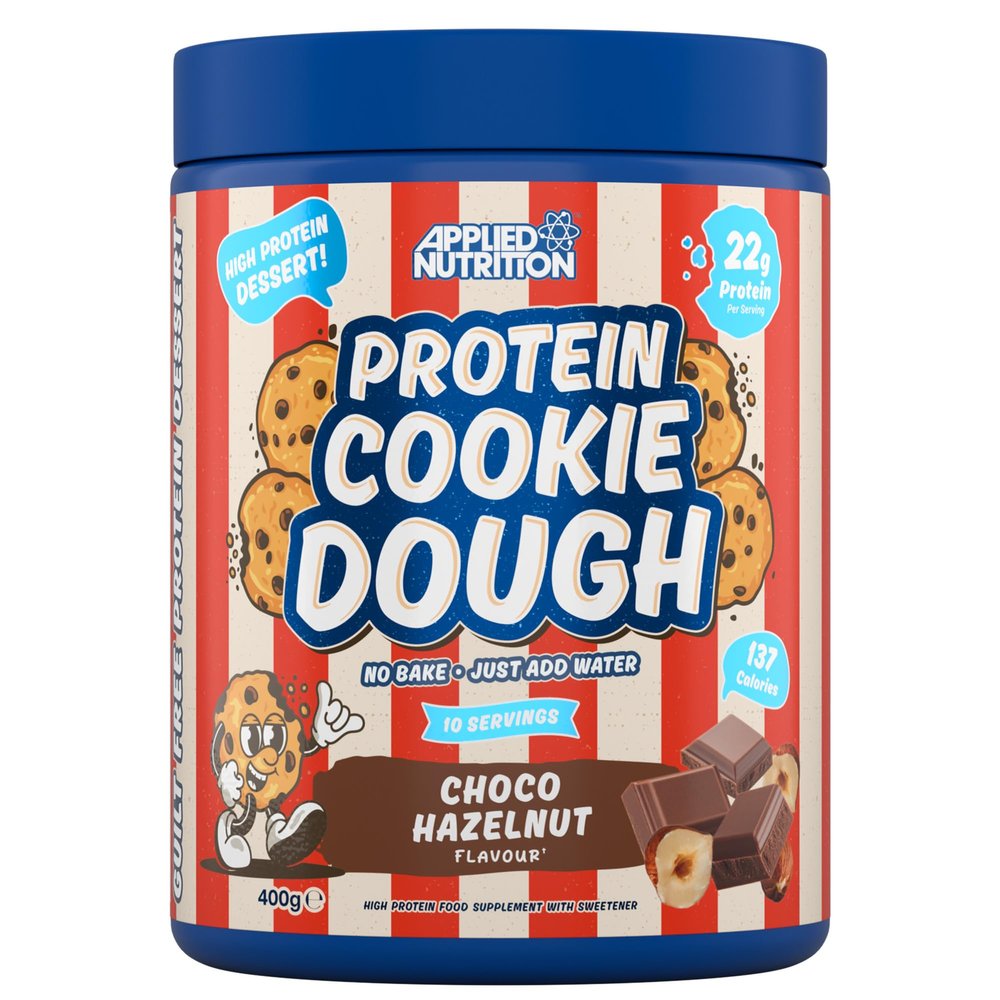 Applied Nutrition Protein Cookie Dough 400g High Protein Snack, Over 22g of Protein Per Serving, Ready-to-Eat Low Calorie, Healthy Treat (400g 10 Servings) (Choco Hazelnut)