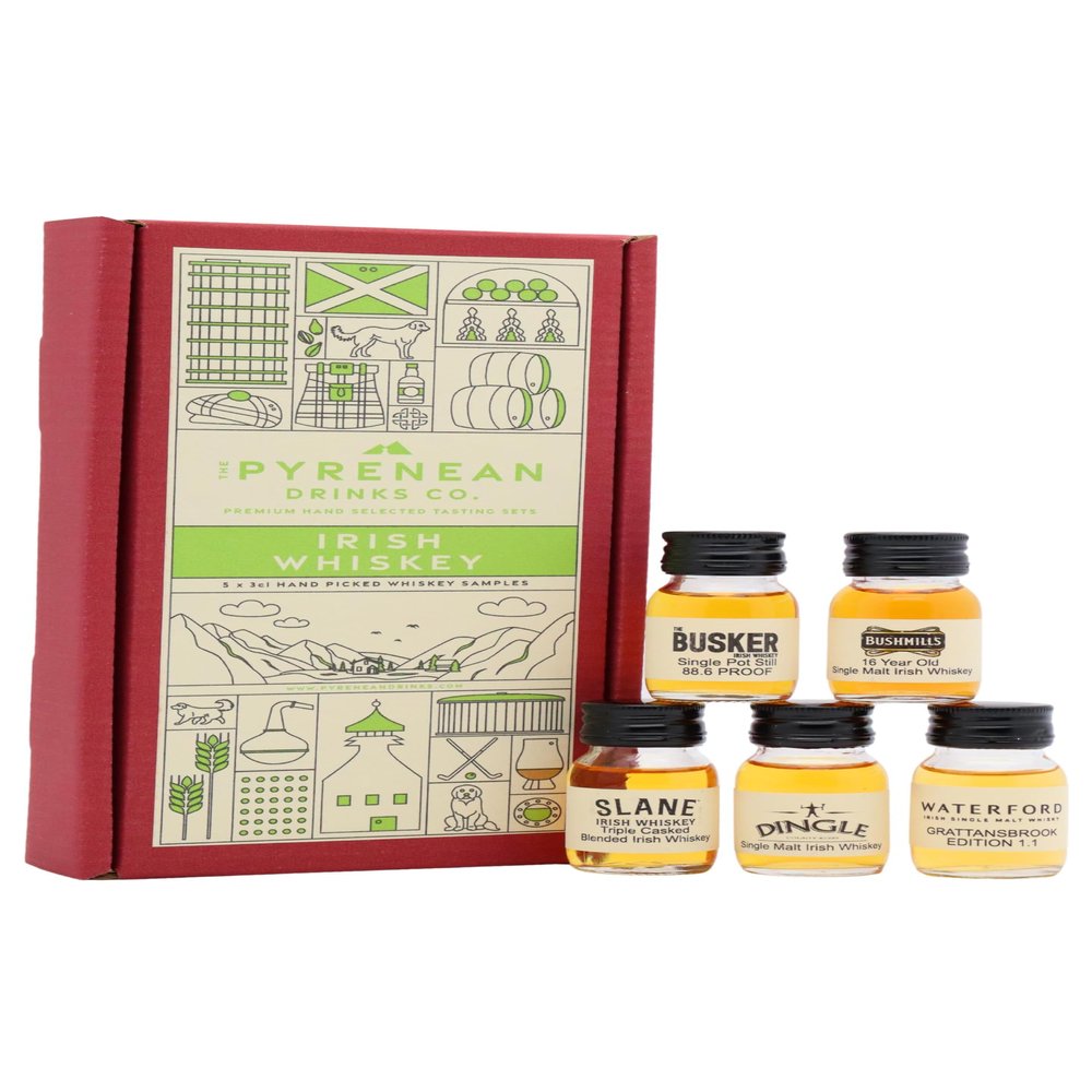 The Pyrenean Drinks Co. - Irish Whiskey Tasting Set - 5 x 30ml Premium Irish Whiskies in a Presentation Box