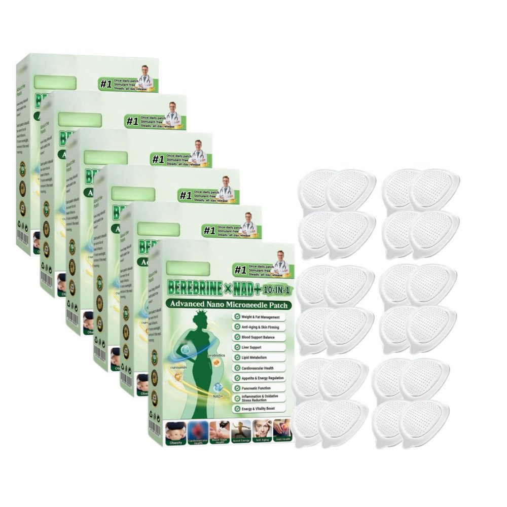 Moringa 10 in 1 Advanced Nano Microneedle, Natural Ingredients, Slimming Patches for Men and Women, One Box of Four Tablets