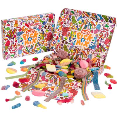 1kg Pick and Mix Sweets Gift Box for Kids Fizzy, Sour, Jelly & Gummy Sweet Hamper Birthday Sweets Bundle & Pic N Mix Box Selection Large Sweet Hamper Packed Fresh in the UK