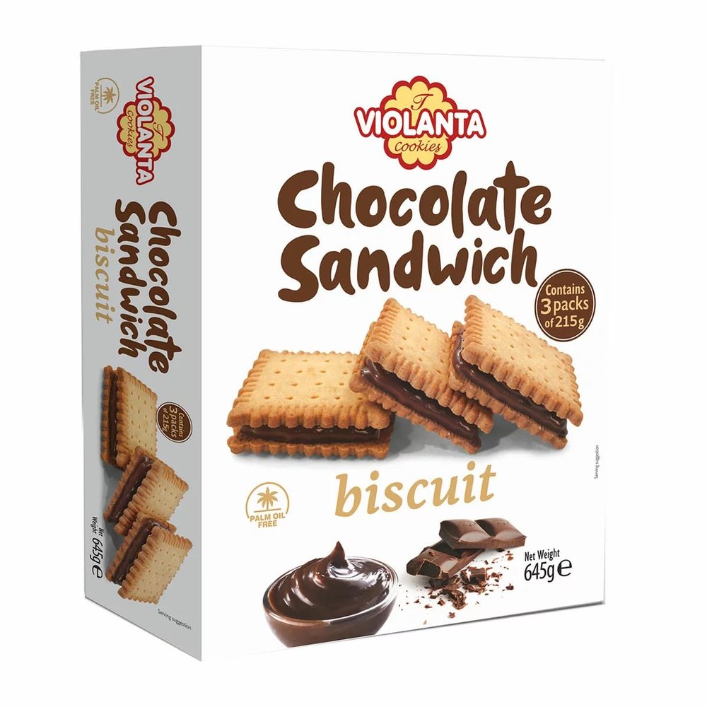 Chocolate Sandwich Biscuit, Palm Oil Free, 645g
