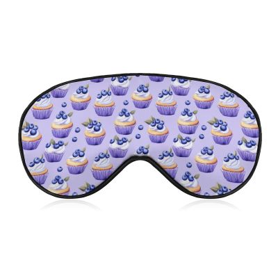 Blueberry Muffins Cakes Sleep Mask Eye Cover for Sleeping Men Women Light Blocking Travel Blindfold