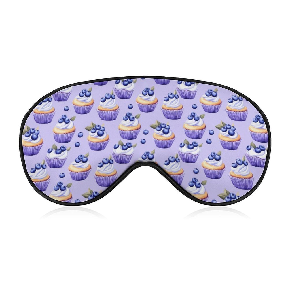 Blueberry Muffins Cakes Sleep Mask Eye Cover for Sleeping Men Women Light Blocking Travel Blindfold