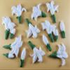 12 x Edible 3D 50mm Lily Flowers icing toppers, cake cupcakes decorations T109 (White) view 2