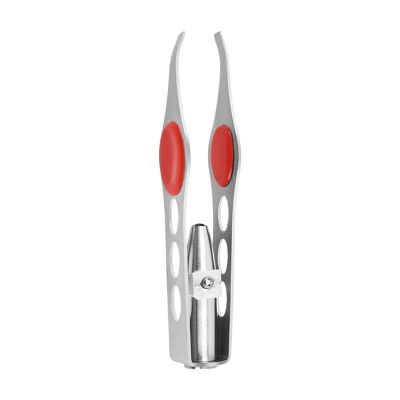 Silver Tweezer with LED Light for Hair Removal Makeup Tool Eyebrow Eyelash Tweezers, Round Trimmer, Lash Trimmer, Hair Tweezers, Brow Tools, Ingrown for Tweezer, Women's