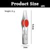 Silver Tweezer with LED Light for Hair Removal Makeup Tool Eyebrow Eyelash Tweezers, Round Trimmer, Lash Trimmer, Hair Tweezers, Brow Tools, Ingrown for Tweezer, Women's view 2