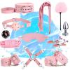 12 Piece Pu Fitness Bedroom Set For Physical Training, Portable Fitness Set For Endurance Training, With Sleep Goggles And Nylon Rope - D8 Pink view 1