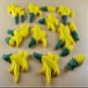 12 x Edible 3D 50mm Lily Flowers icing toppers, cake cupcakes decorations T109 (Yellow) view 1