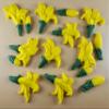 12 x Edible 3D 50mm Lily Flowers icing toppers, cake cupcakes decorations T109 (Yellow) view 2
