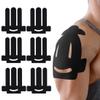 6 PCS Kinesiology Tape for Shoulder Breathable Elastic Waterproof Precut Sports Tape for Muscle Discomfort Relief Pre-Cut Kinesiology Athletic Sticker Strips Shoulder Tape for Shoulder Support (Black) view 1