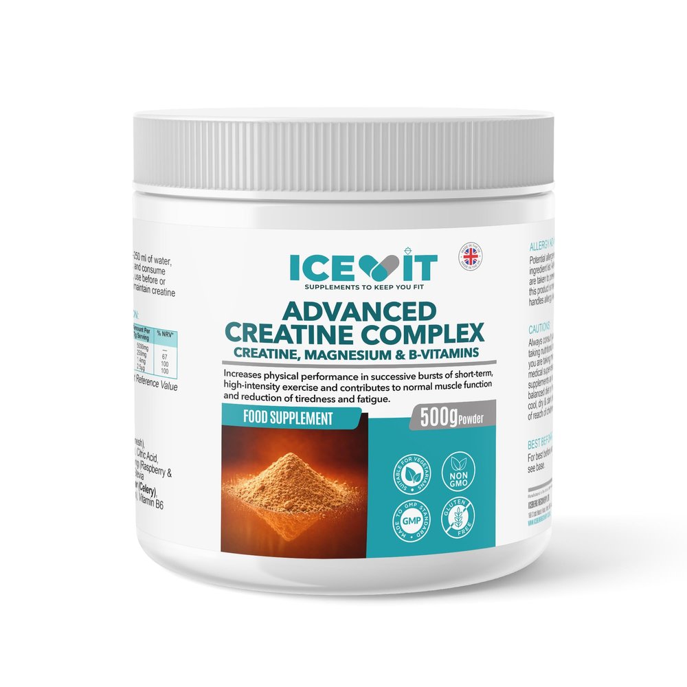 ICEVIT Flavoured Creatine 500g, 5g Creatine + Magnesium, B6 & B12