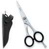 Sandbros Moustache Scissors for Beard & Moustache Hair Trimming | 4.5" Small Sharp Stainless Steel Scissors for Ear & Nose Hair Removal with Leather Pouch view 1