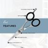 Sandbros Moustache Scissors for Beard & Moustache Hair Trimming | 4.5" Small Sharp Stainless Steel Scissors for Ear & Nose Hair Removal with Leather Pouch view 2