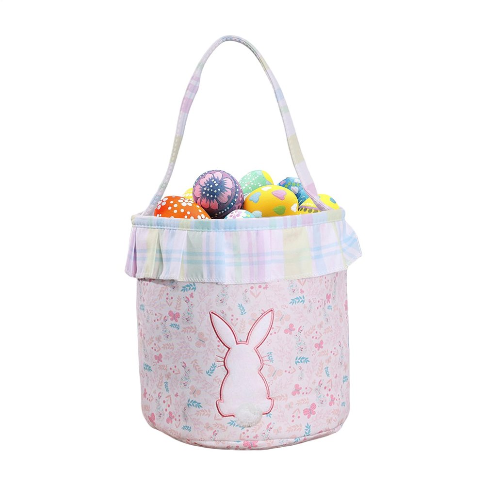 Bexdug Cute Easter Baskets - Easter Bunny Fabric Carry Bag - Rabbit Basket For Sweets | For Sweets Chocolate Toys Snacks Filling Material Parties Birthdays Boys Girls