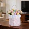 Bexdug Cute Easter Baskets - Easter Bunny Fabric Carry Bag - Rabbit Basket For Sweets | For Sweets Chocolate Toys Snacks Filling Material Parties Birthdays Boys Girls view 3