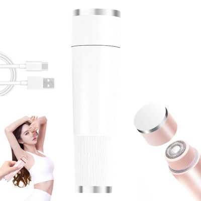 Electric Intimate Hair Trimmer - Instant Gentle Hair Removal, Bikini Trimmer with LED Light, Rechargeable Painless Personal Shaver, Waterproof Electric Razors for Face, Legs, Underarms (White)