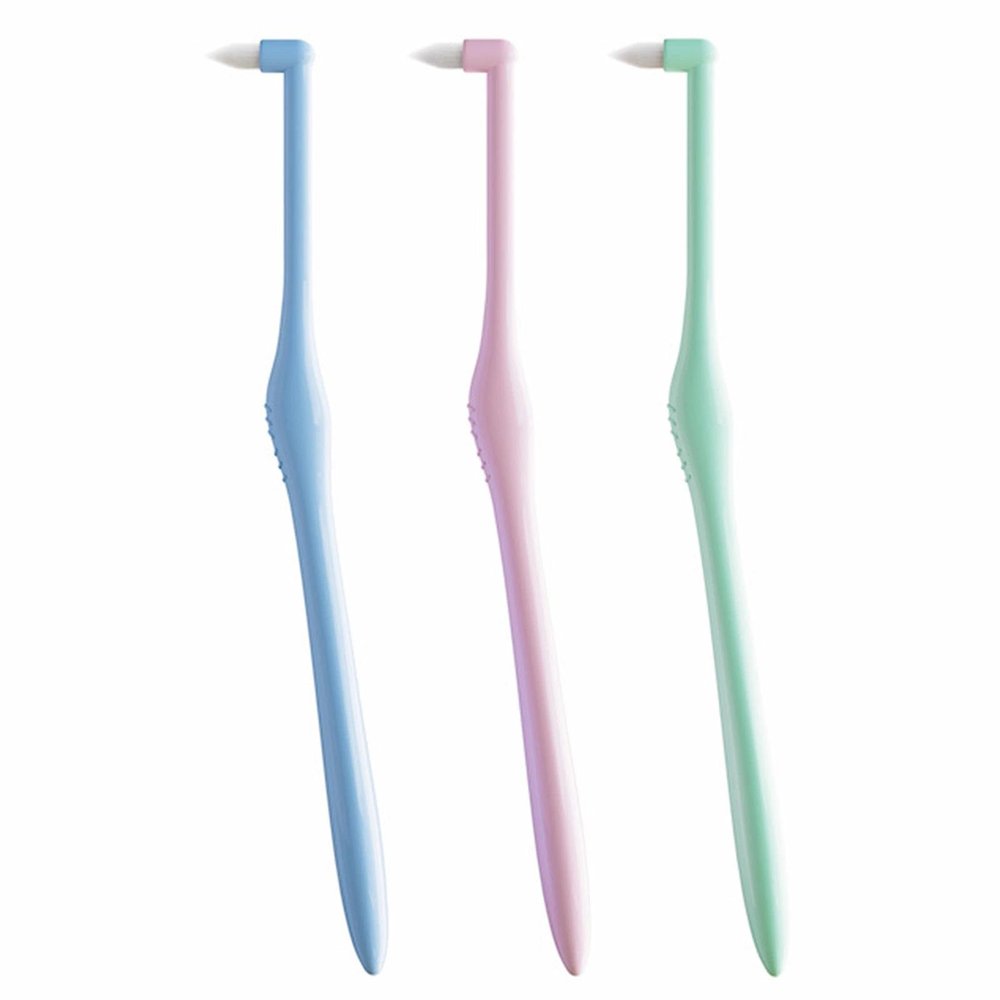 3 Pieces Tuft Toothbrushes Slim Interspace Teeth Brush for Orthodontic Braces & Detail Cleaning